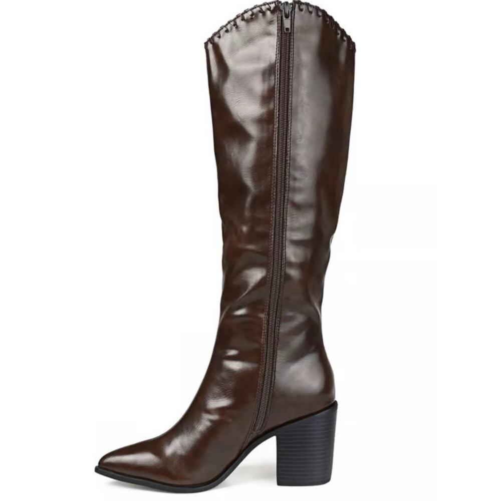 Journee Collection Daria Knee High Western Boots Size 9 XWC (Extra Wide Calf) - Picture 5 of 12